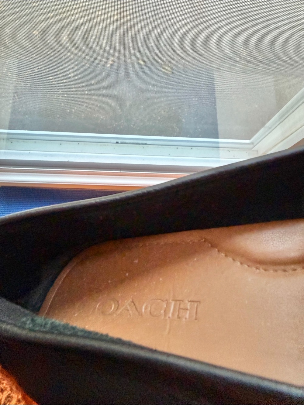 Coach Mary Lock Up Pebble Leather Loafers Womens 7.5 Black Slip On Flats - Picture 6 of 9